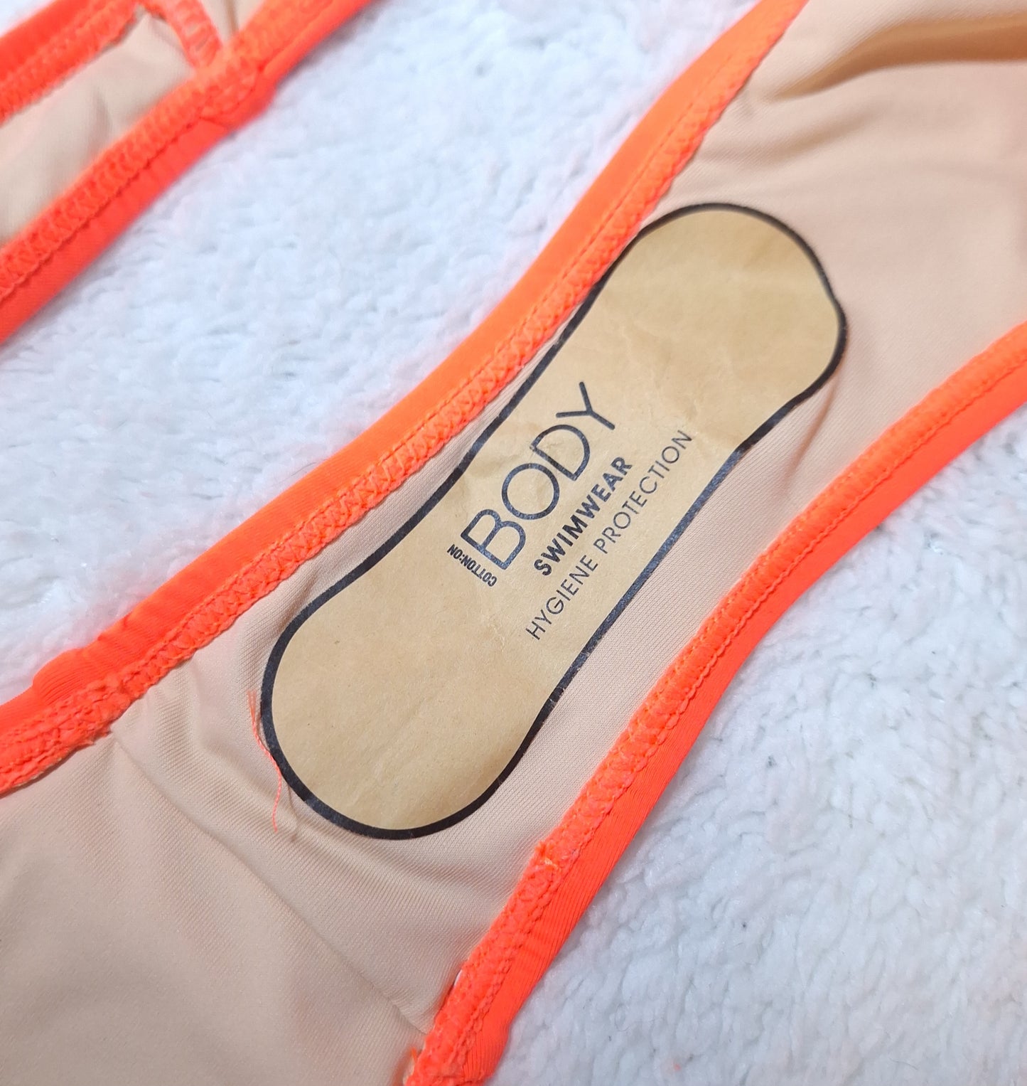 Cotton On High Apex Slider Triangle Bikini Top, Refined High Side Brazilian Bikini Bottom Colour: Sherbet Fizz