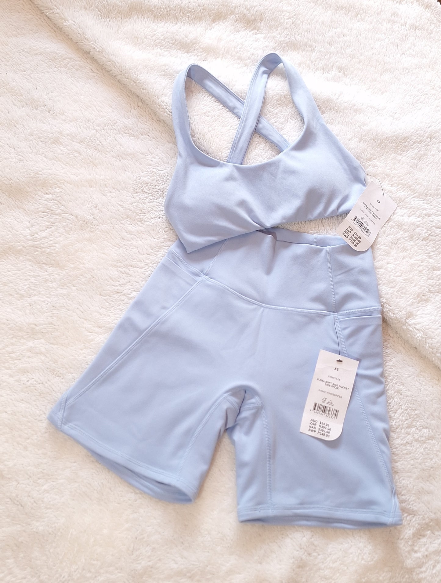 Cotton On Ultra Soft Plunge Strappy Crop, Ultra Soft Side Pocket Bike Short