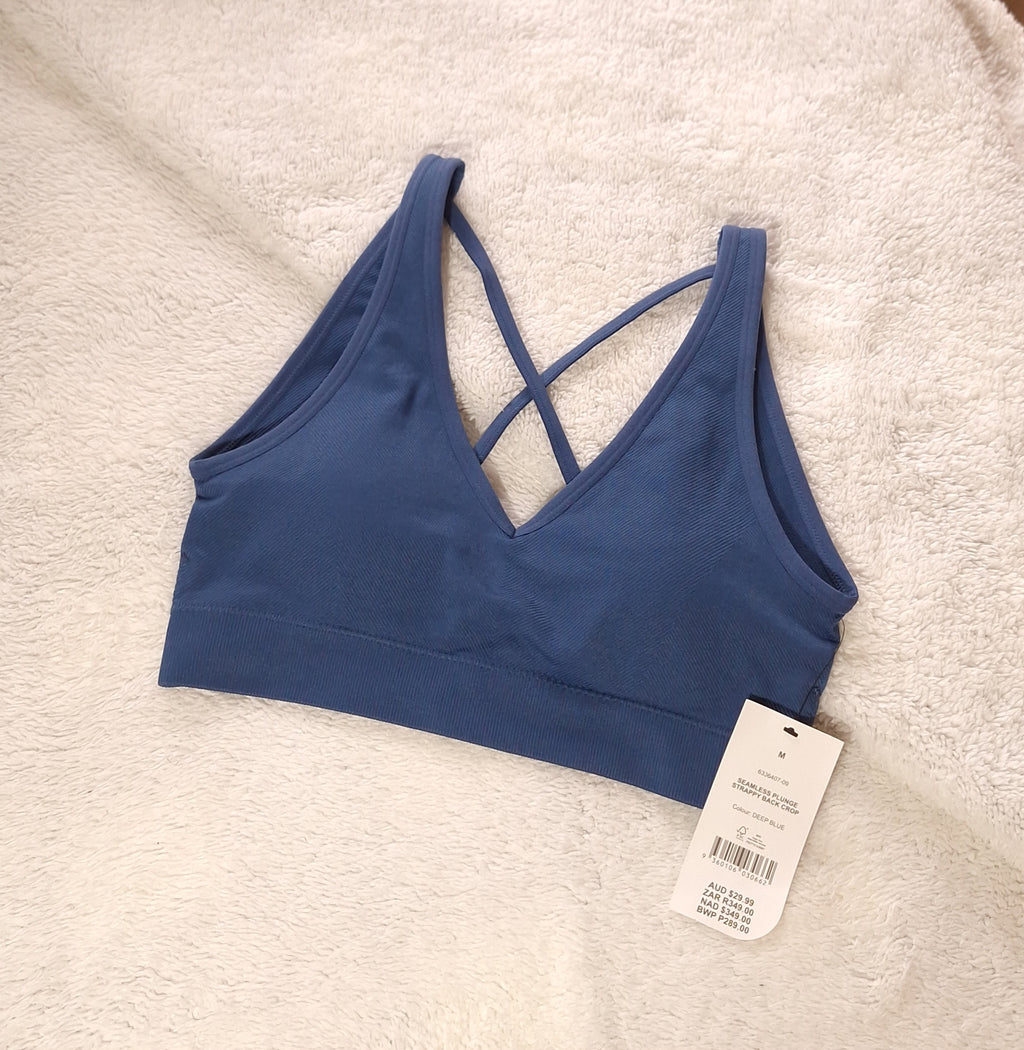 Cotton On - Seamless Plunge Strappy Back Crop