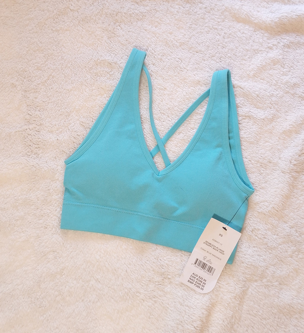 Cotton On - Seamless Plunge Strappy Back Crop
