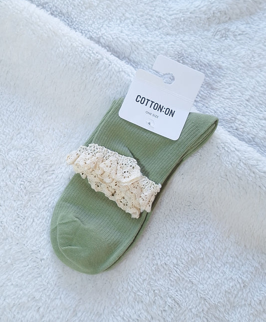 Cotton On - Femme Frill Mid Crew Sock