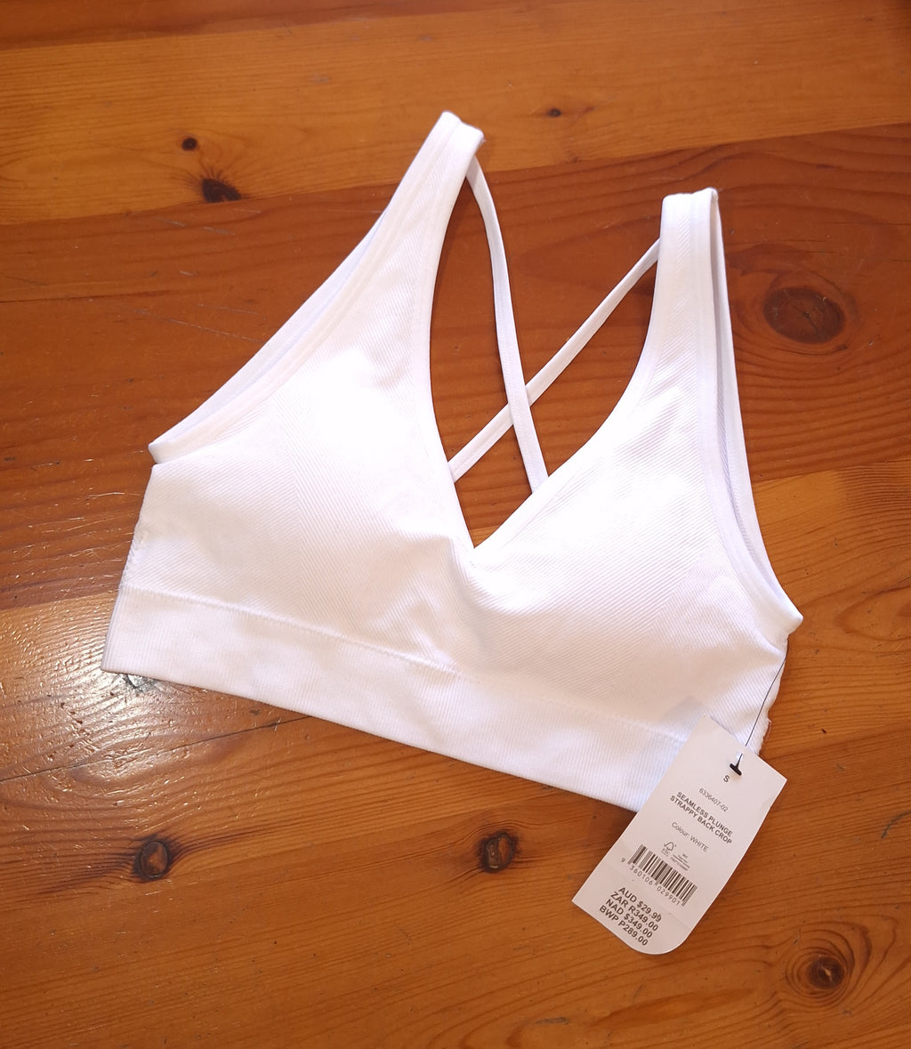 Cotton On Seamless Plunge Strappy Back Crop