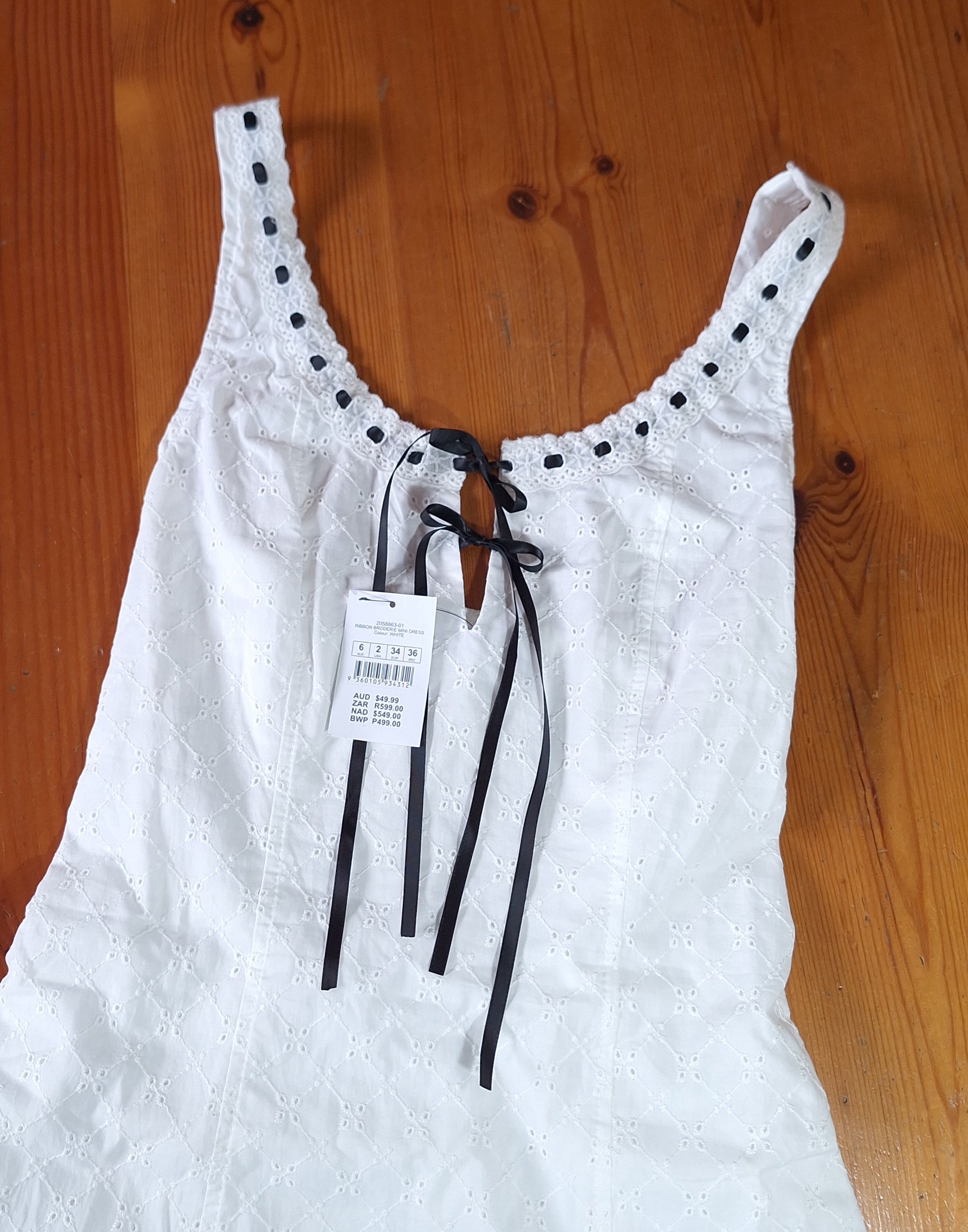 Cotton On Ribbon Broderie Mini Dress