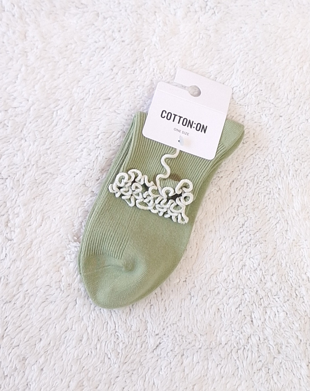 Cotton On Fashion Frill Ribbed Ankle Sock