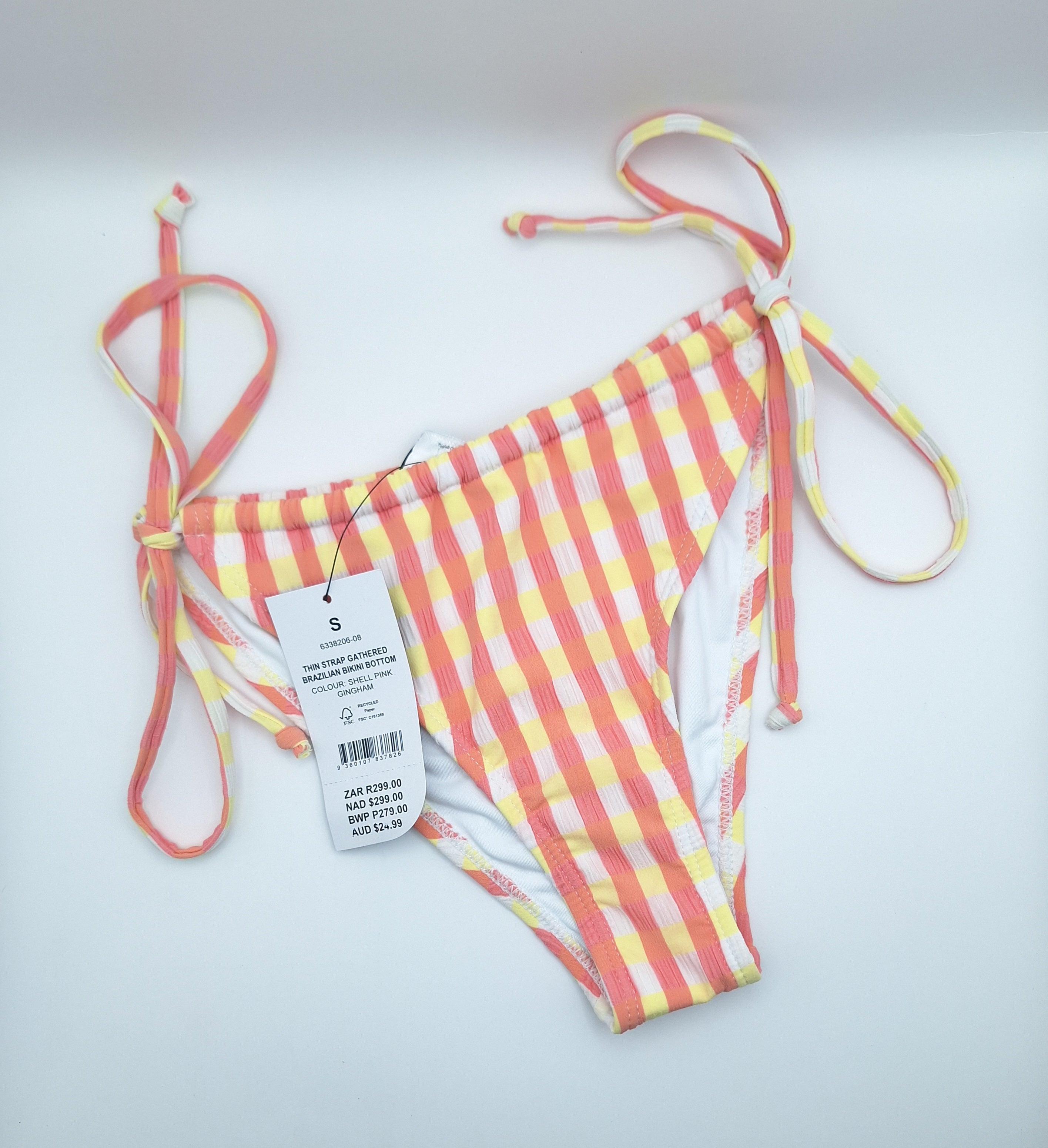 Cotton On Thin Strap Gathered Brazilian Bikini Bottom