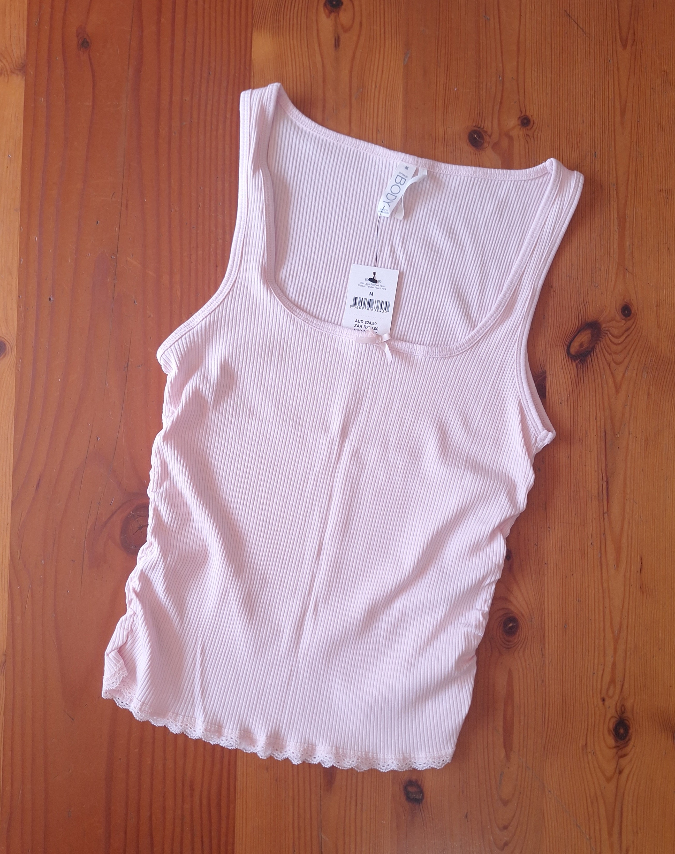 Cotton On  Women's Rib Lace Ruched Tank