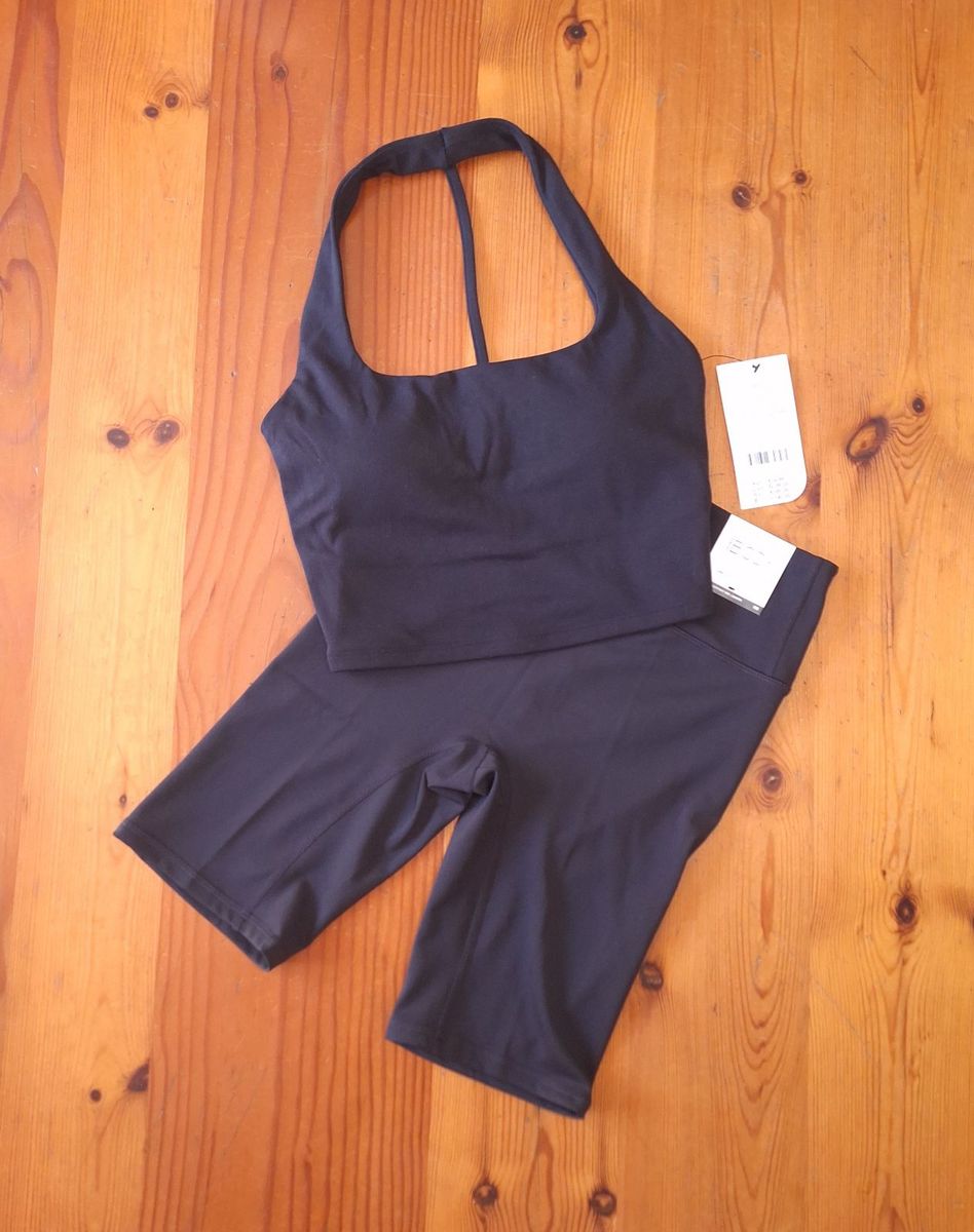 Cotton On Womens Gym Set Ultra Soft T-Bar Tank and Bondi Everyday Mid Length Bike Short