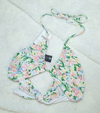 Cotton On Bikini Set  Wide Strap Floss Bikini Top  High-waisted Cheeky Bikini Bottom  Colour: Washed Meadow Fields
