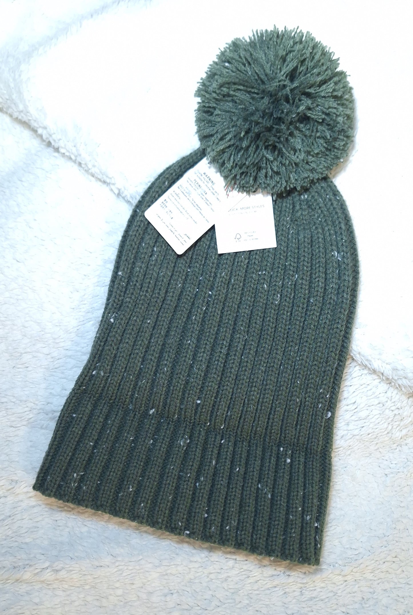 Katoen Op Winter Rib Gebreide Beanie