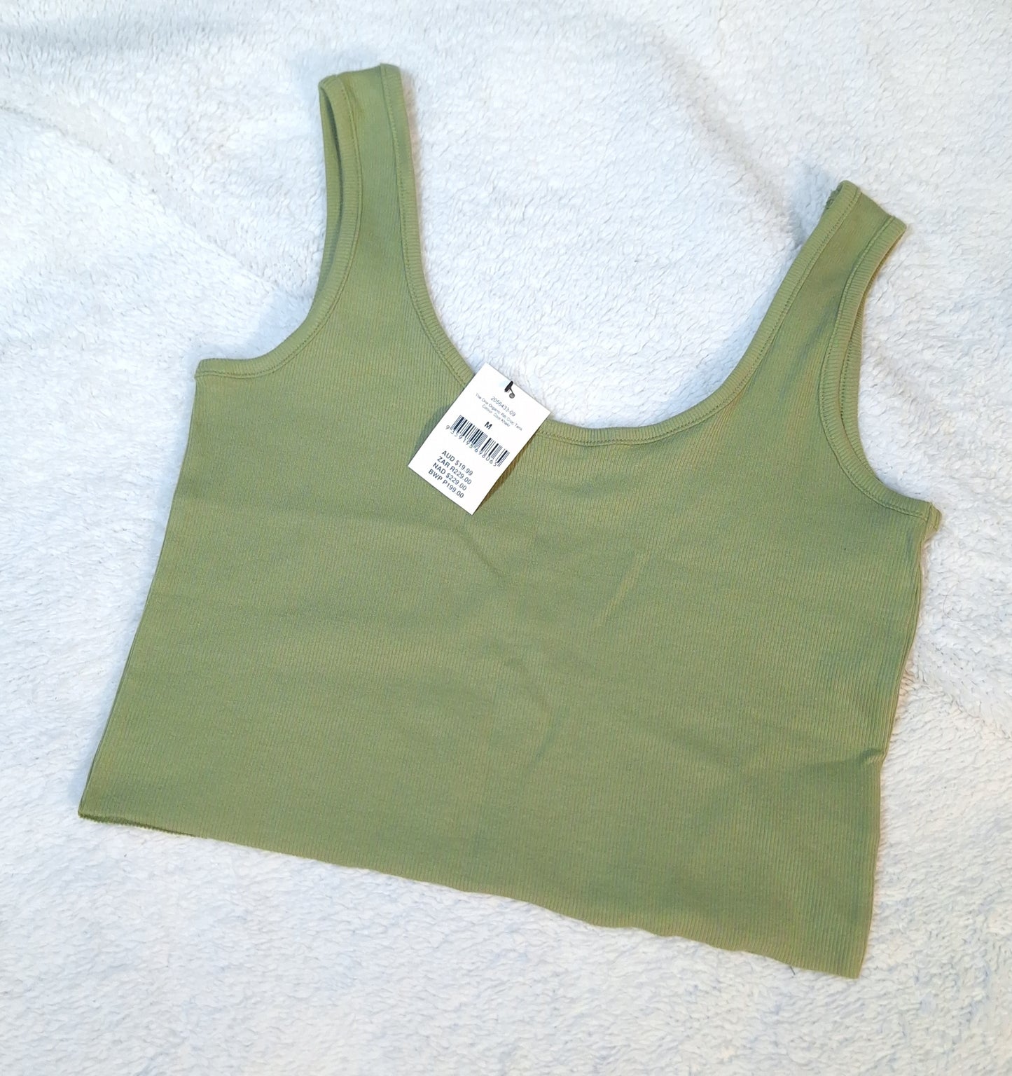 Cotton On The One Organic Rib Crop Tank
