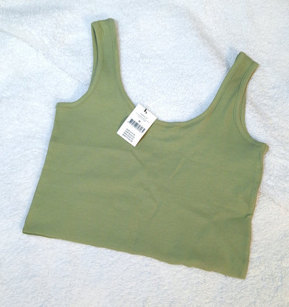 Cotton On The One Organic Rib Crop Tank