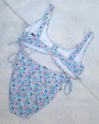 Cotton On U Front Scoop Bikini Top and Fixed Tie Side Cheeky Bikini Bottom in Floral Fraise