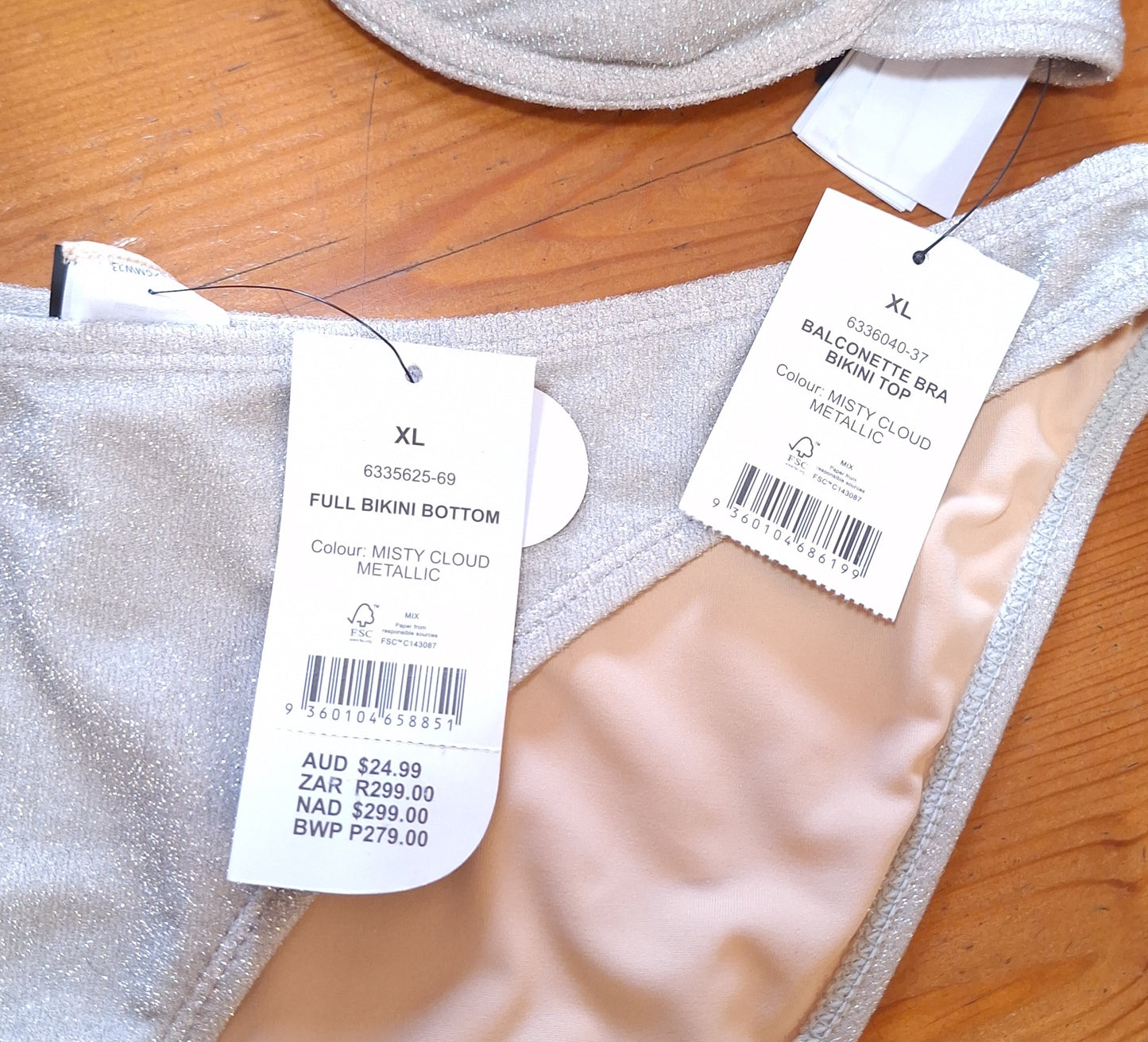 Cotton On Slider Triangle Bikini Top, Vol Bikini Onderkant Kleur: Misty Cloud Metaal
