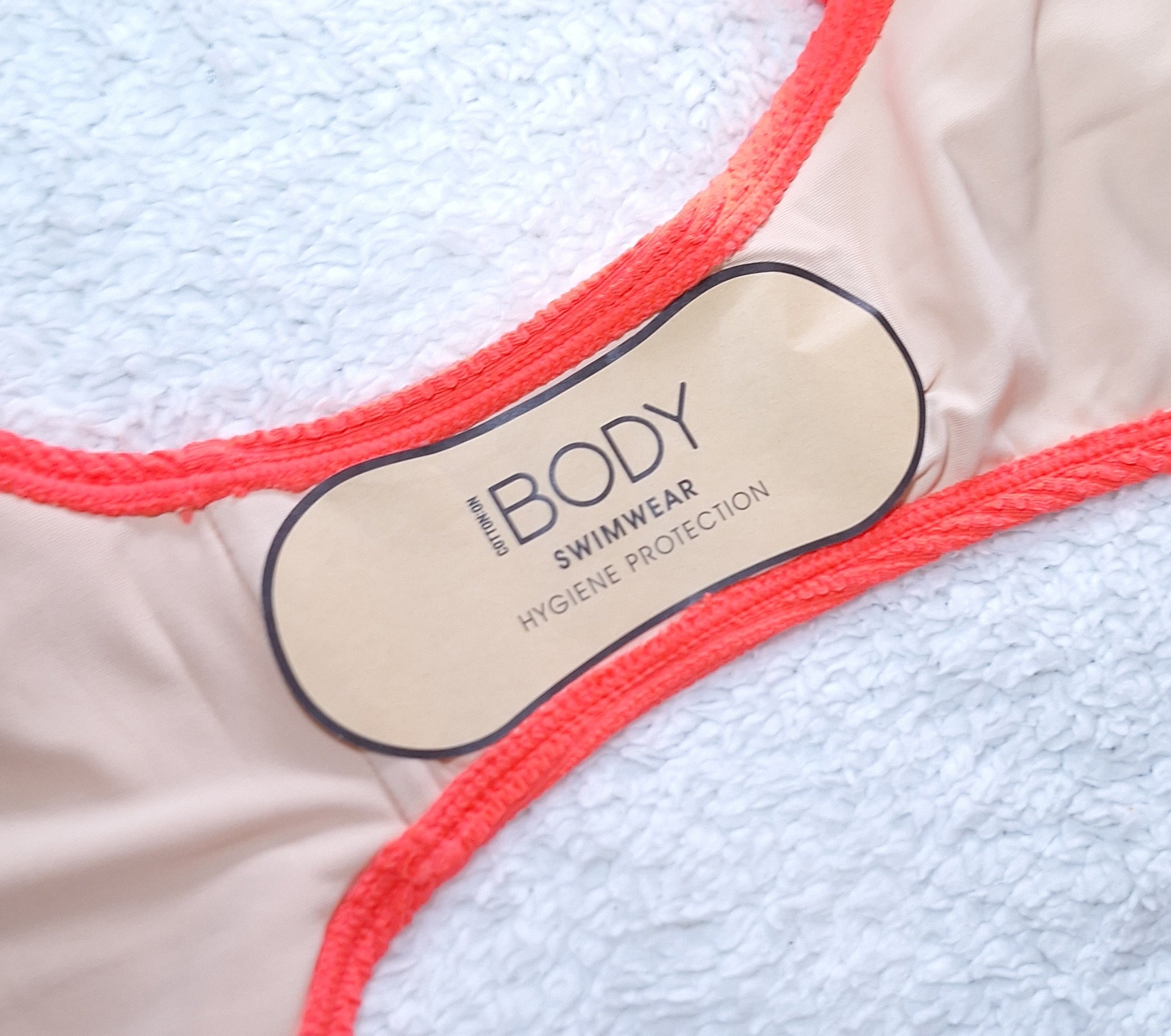 Cotton On Slider Triangle Bikini Top, Fixed Tie Side Cheeky Bikini Bottom Colour: Vibrant Orange Crinkle