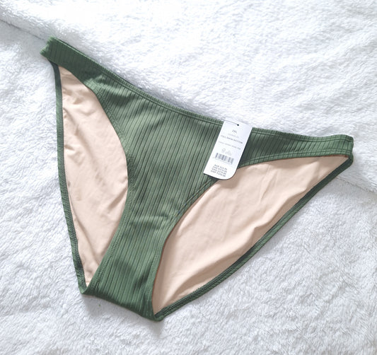 Katoen op volle bikini-onderkant Kleur: Kaki Wye Rib