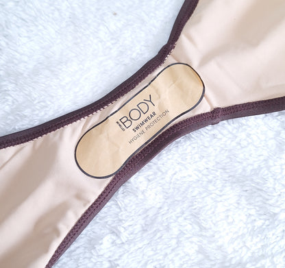 Cotton On Scoop Tri Bikini Top, Vaste das Kant Cheeky Bikini Bottom Kleur: Brownie Shimmer