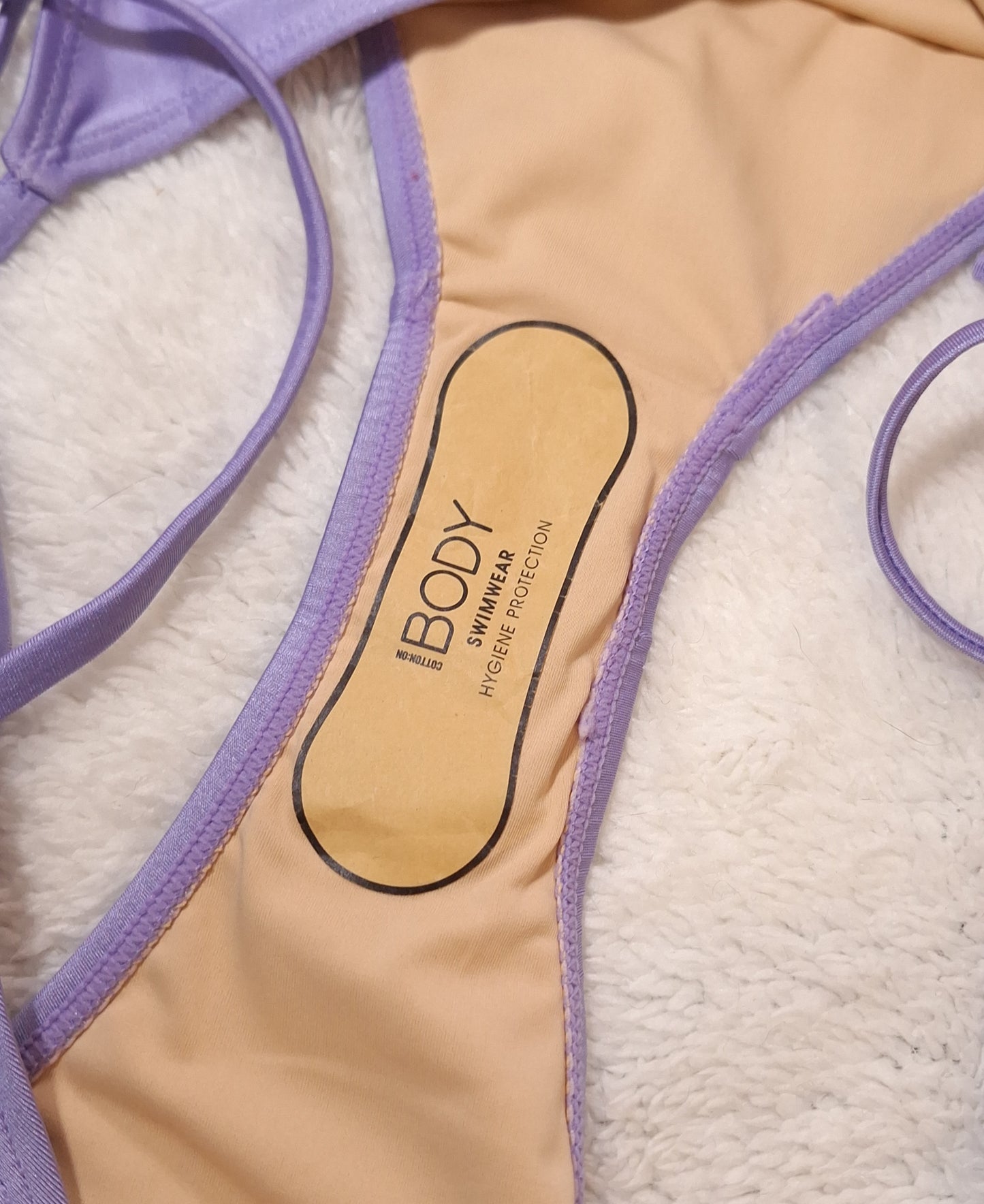 Katoen op vaste das Kant Cheeky Bikini Onderkant Kleur: Ariel Pers Shimmer