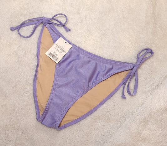 Katoen op vaste das Kant Cheeky Bikini Onderkant Kleur: Ariel Pers Shimmer