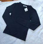 Katoen op die hele dag Modale ronde nek Langmou Kleur: Ink Navy