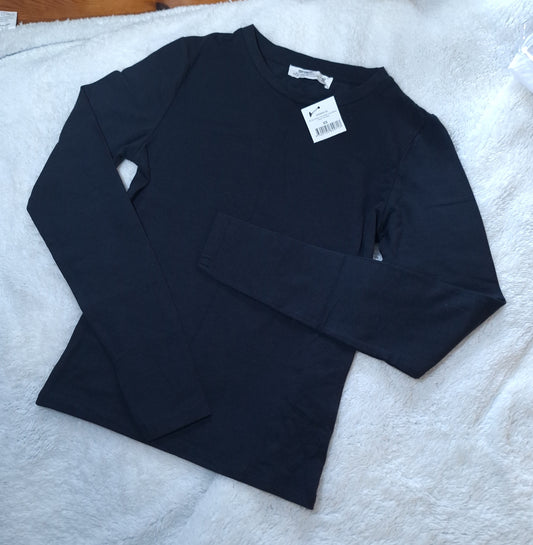 Katoen op die hele dag Modale ronde nek Langmou Kleur: Ink Navy
