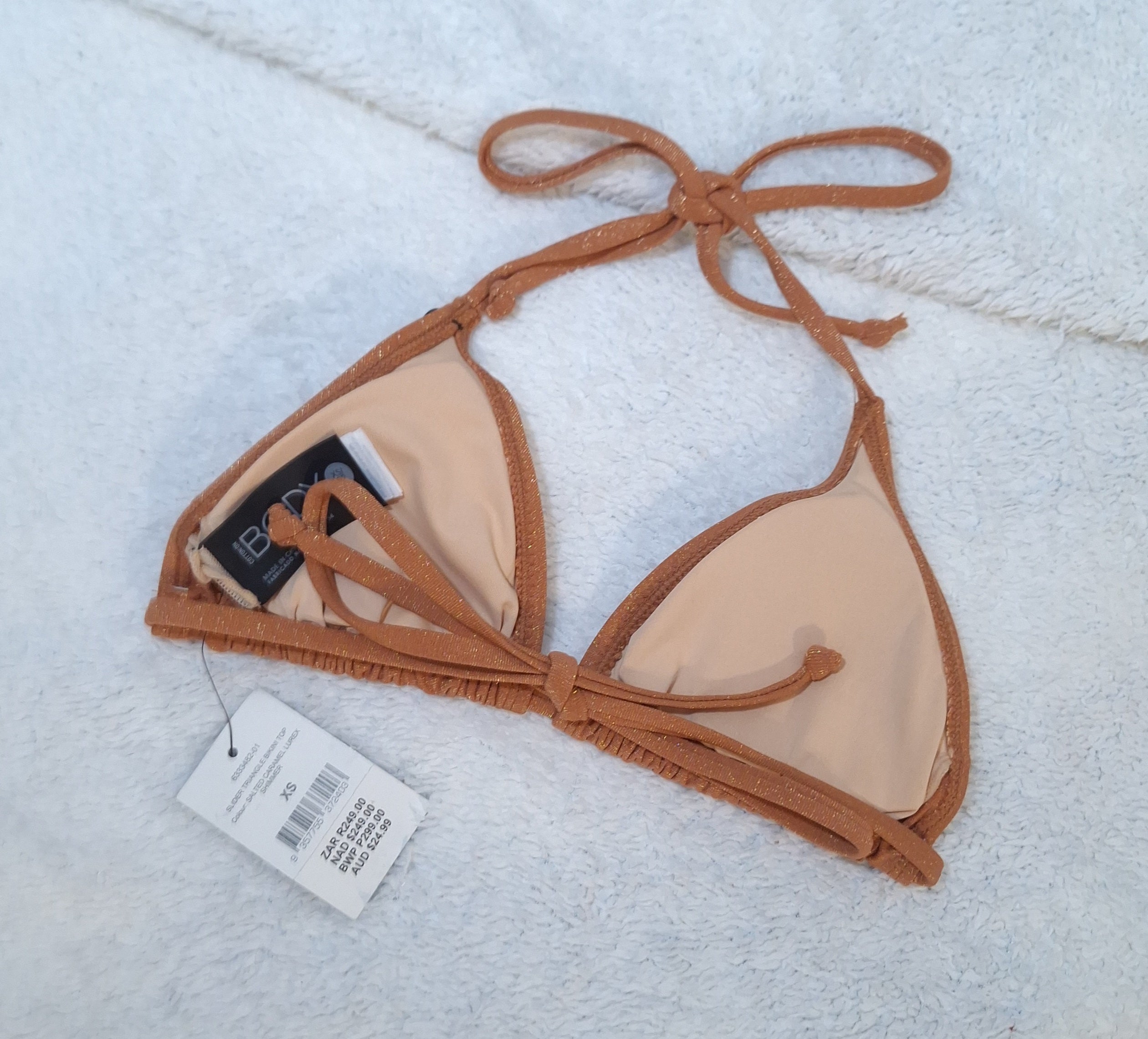Cotton On Slider Triangle Bikini Top  Colour: Salted caramel lurex shimmer