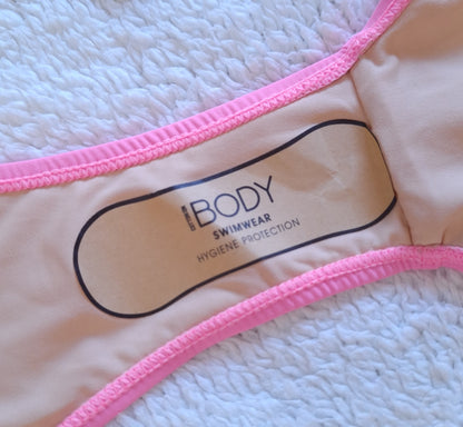 Katoen op beugel Balconette Bikini Top, Vaste Dak Kant Cheeky Bikini Onderkant Kleur: Pienk Sorbet