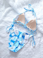 Cotton On Slider Triangle Bikini Top, Fix Tie Side Cheeky Bikini Bottom Kleur: Kendelle Paisley Blue