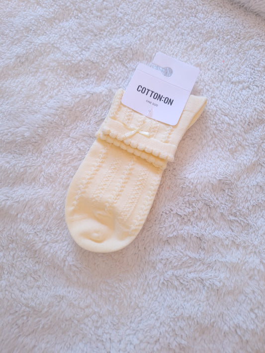 Cotton On Frill Pointelle Enkelsokk se Kleur: Suurlemoen