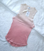 Cotton On Sheer Knit Tank Colour: Stone Ash Rose Dip Dye
