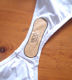 Katoen op Hoë Top Slider Driehoek Bikini Top, Vaste Das Kant Cheeky Bikini Onderkant Kleur: White Daisy Jacquard