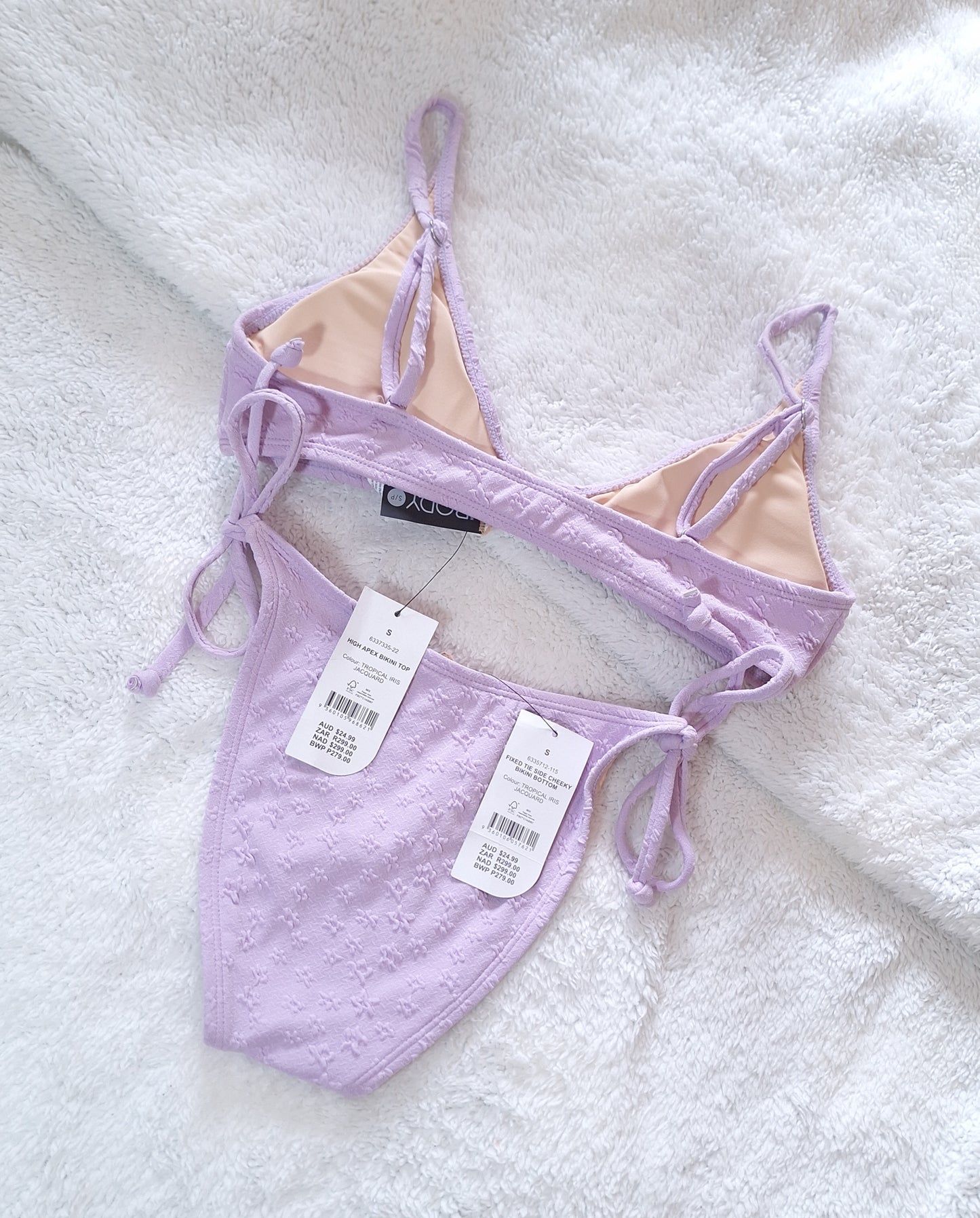 Cotton On High Apex Bikini Top, Vaste Dak Sy Cheeky Bikini Onderkant Kleur: Tropiese Iris Jacquard