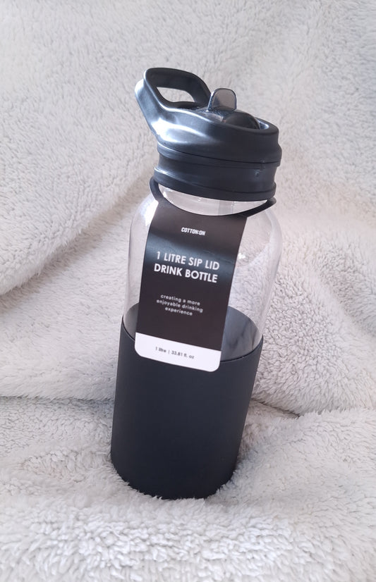 Cotton On 1 Litre Sip Lid Drink Bottle Colour: Black