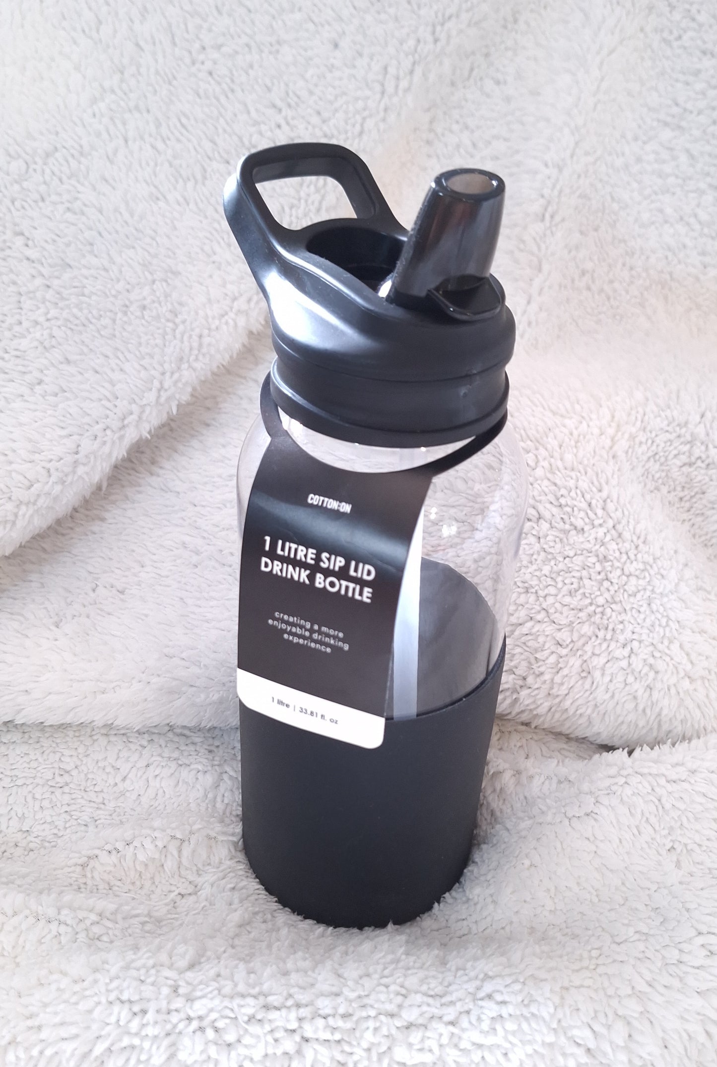 Cotton On 1 Litre Sip Lid Drink Bottle Colour: Black