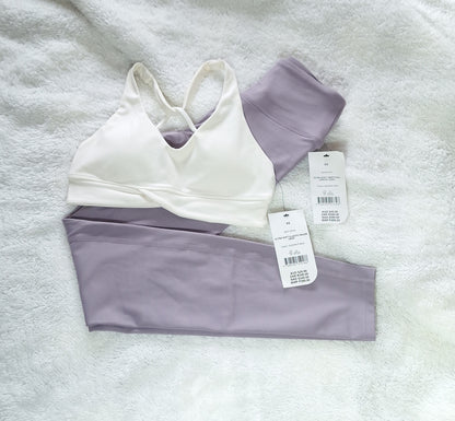 Cotton On Ultra Soft Elastic Racer Crop Kleur: Kokosmelk, Ultra Soft Twist Full Length Stywe Kleur: Gerookte As