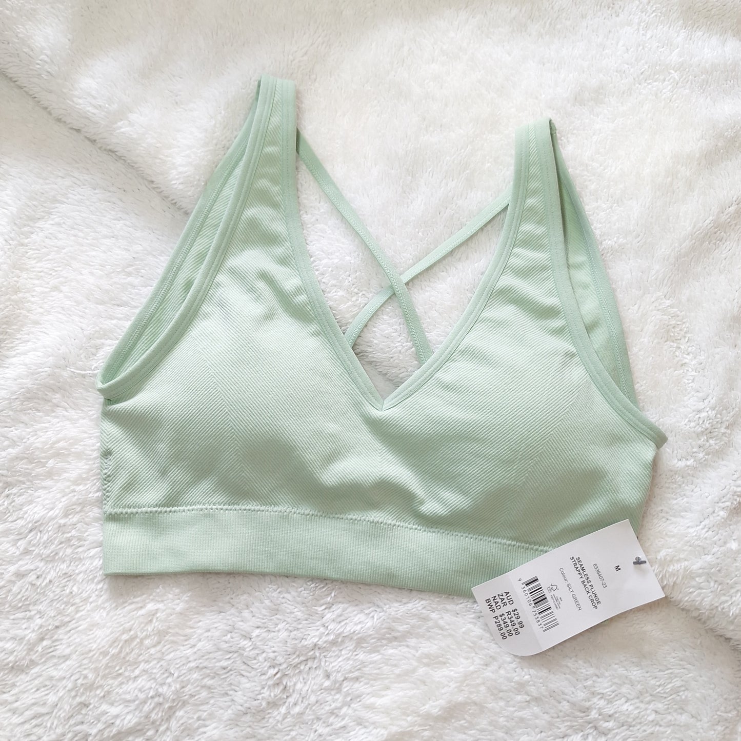 Cotton On Seamless Plunge Strappy Back Crop