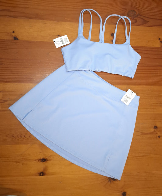 Cotton On Strappy Sports Crop, Aktiewe Rib Rok Kleur: WindSurfer Rib