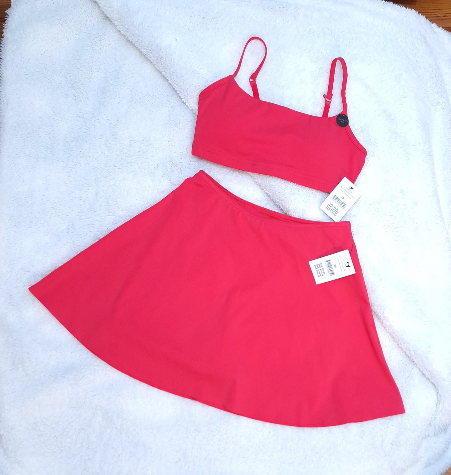 Cotton On Recycled Workout Crop, Active Full Circle Skirt Colour: French Red