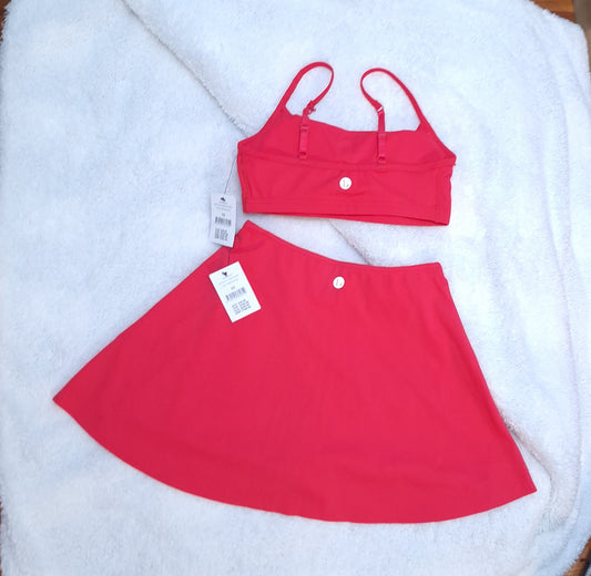 Cotton On Recycled Workout Crop, Active Full Circle Skirt Colour: French Red