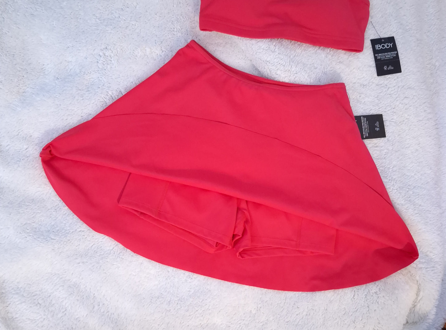 Cotton On Recycled Workout Crop, Active Full Circle Skirt Colour: French Red