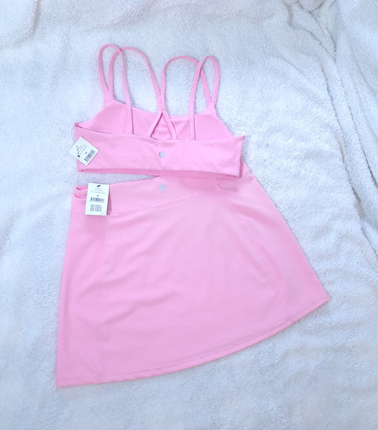 Cotton On Strappy Sports Crop, Active Rib Skirt Colour: Millennial Pink
