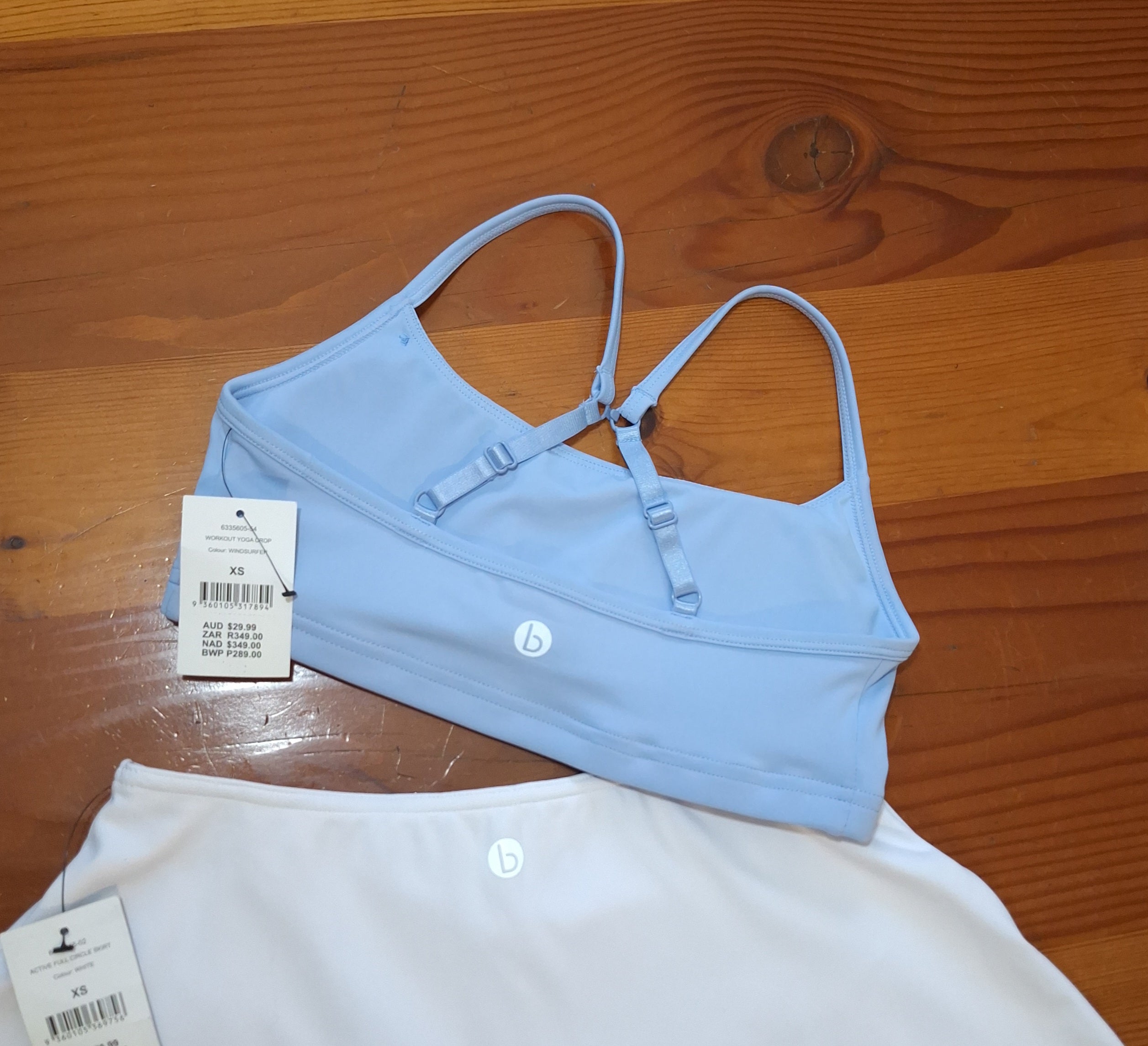 Cotton On Recycled Workout Crop Colour: WindSurfer, Active Full Circle Skirt Colour: White
