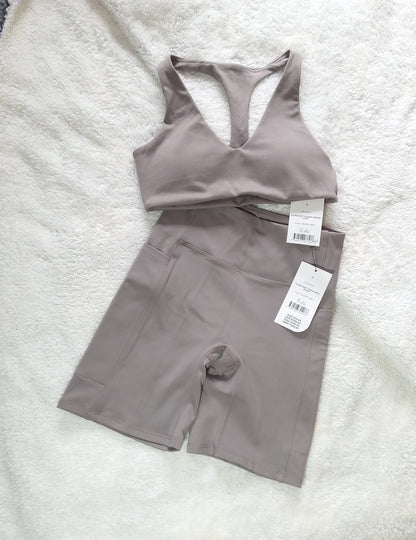 Cotton On Ultra Soft Plunge Racer Crop, Ultra Soft Track Bike Short Colour: Desert Grey