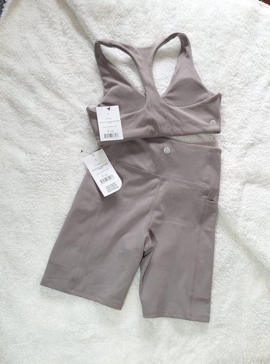 Cotton On Ultra Soft Plunge Racer Crop, Ultra Soft Track Bike Short Colour: Desert Grey