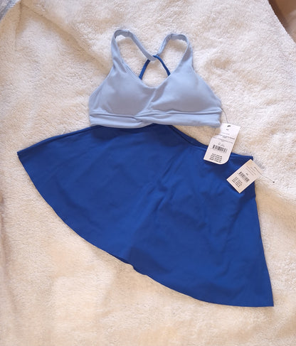 Cotton On Ultra Soft Elastic Racer Crop Colour: WindSurfer/Electric Navy, Active Full Circle Skirt Colour: Electric Navy
