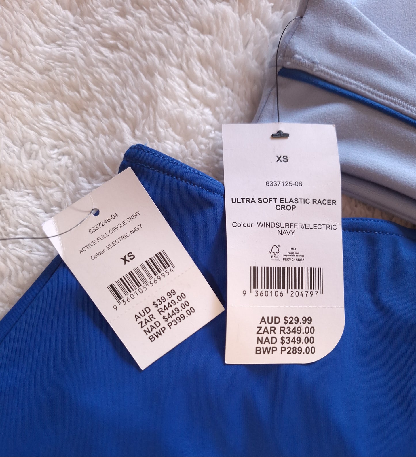 Cotton On Ultra Soft Elastic Racer Crop Colour: WindSurfer/Electric Navy, Active Full Circle Skirt Colour: Electric Navy
