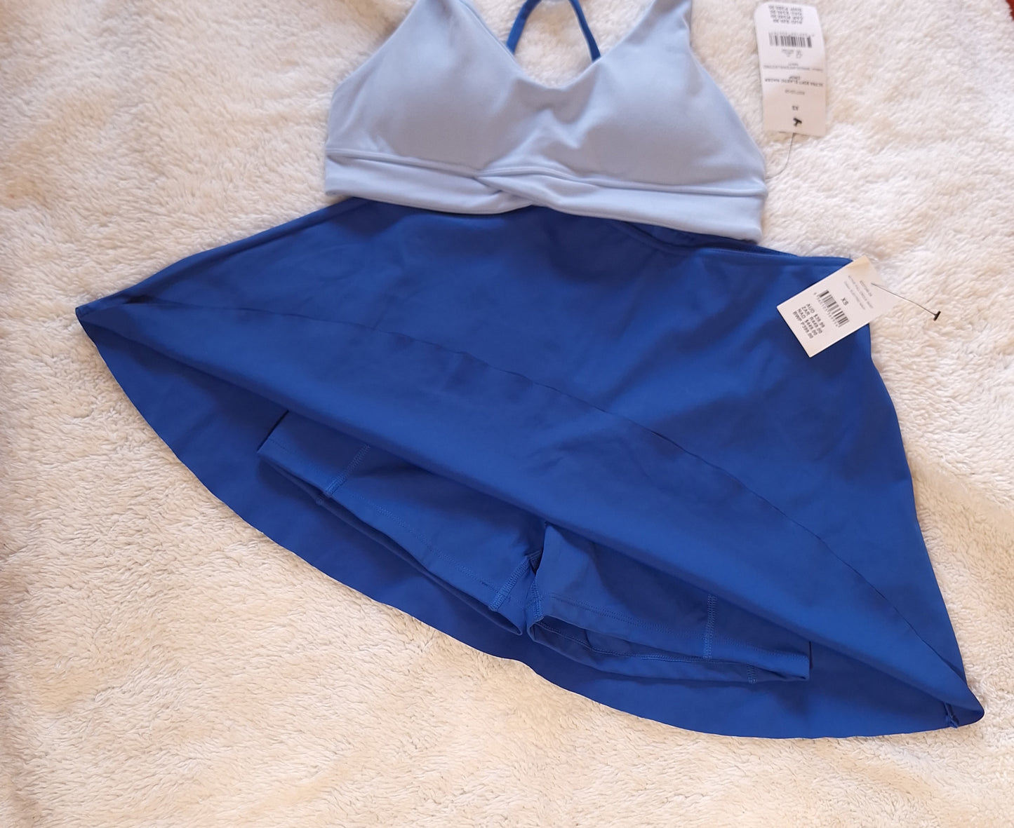 Cotton On Ultra Soft Elastic Racer Crop Colour: WindSurfer/Electric Navy, Active Full Circle Skirt Colour: Electric Navy