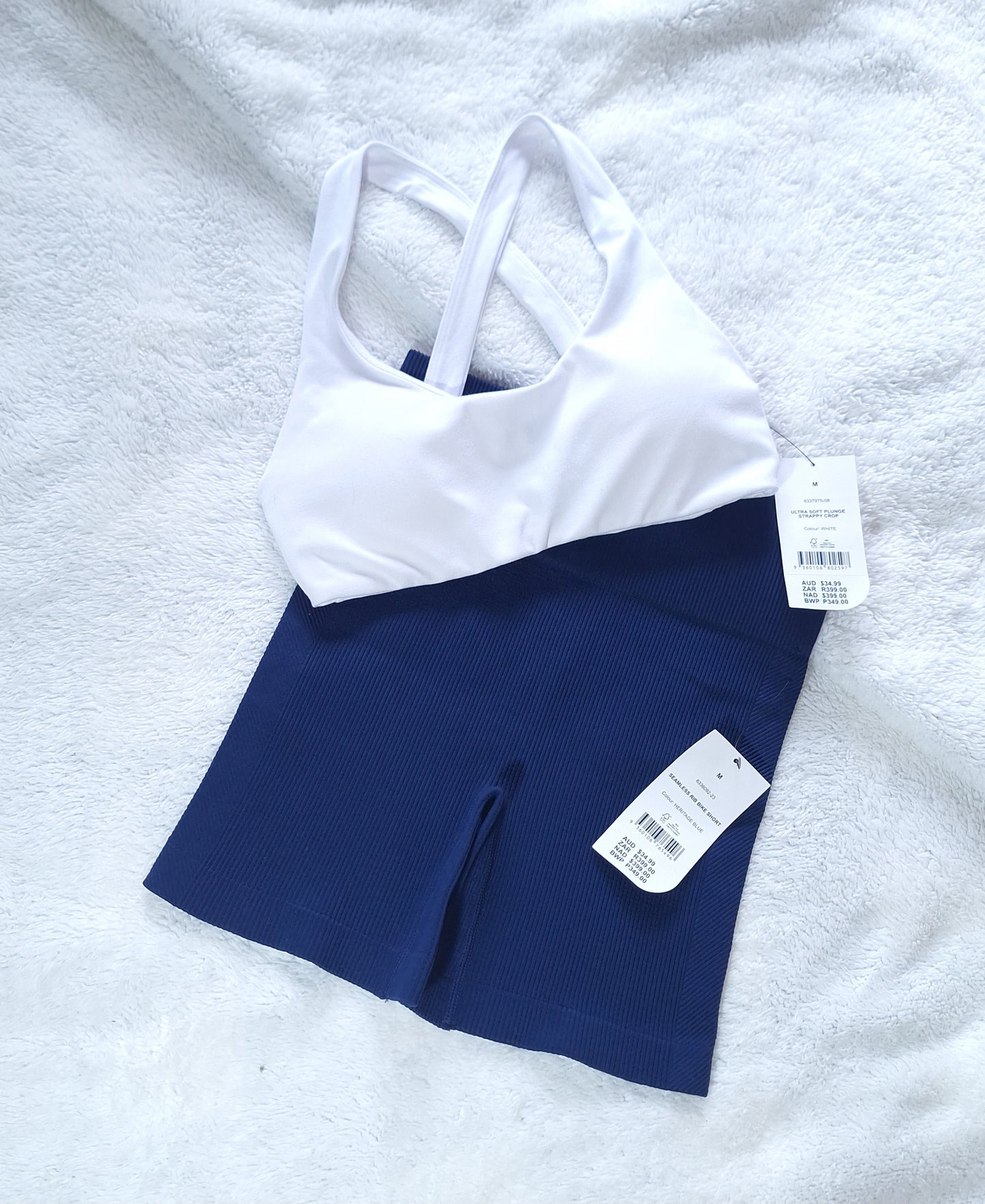 Cotton On - Ultra Soft Plunge Strappy Crop, Seamless Rib Bike Short