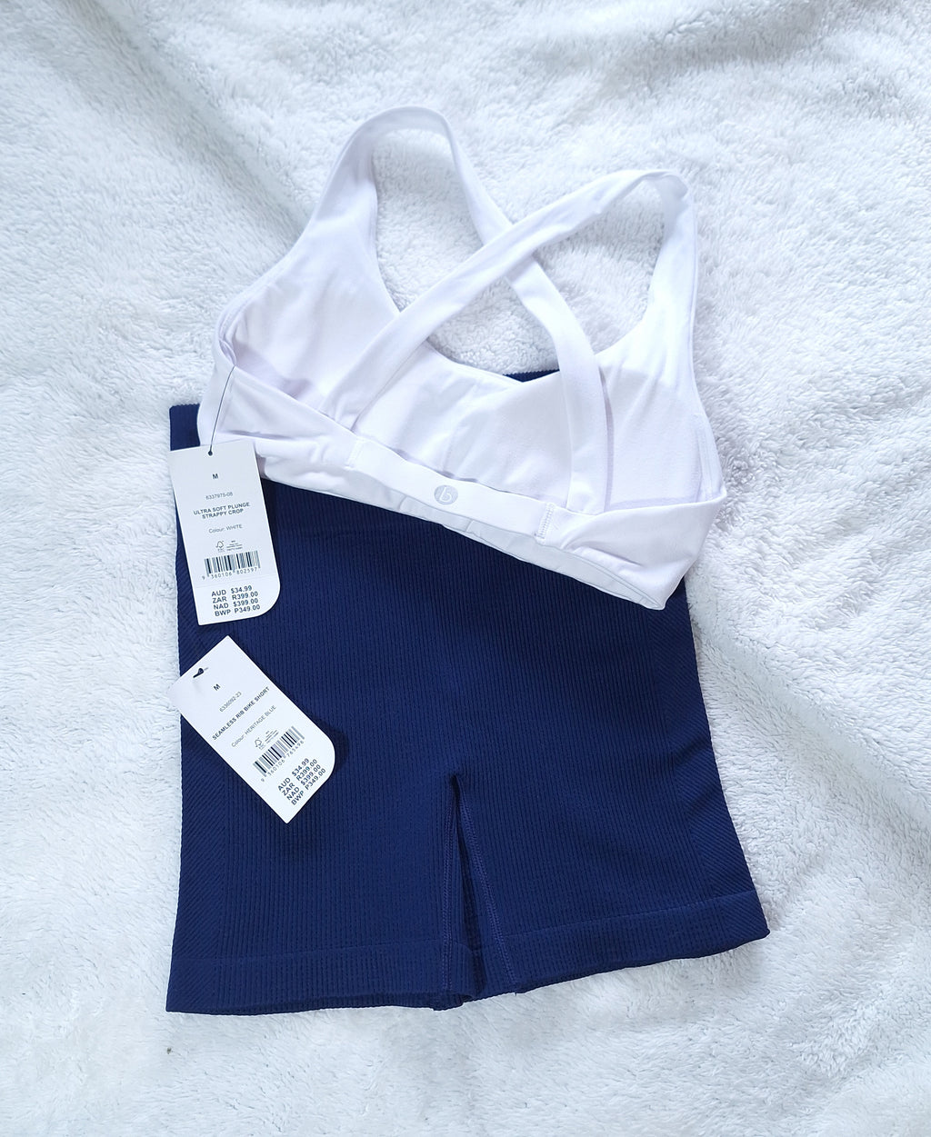 Cotton On - Ultra Soft Plunge Strappy Crop, Seamless Rib Bike Short