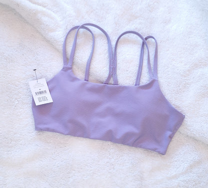 Cotton On - Strappy Sports Crop - Colour- Purple Rose Rib