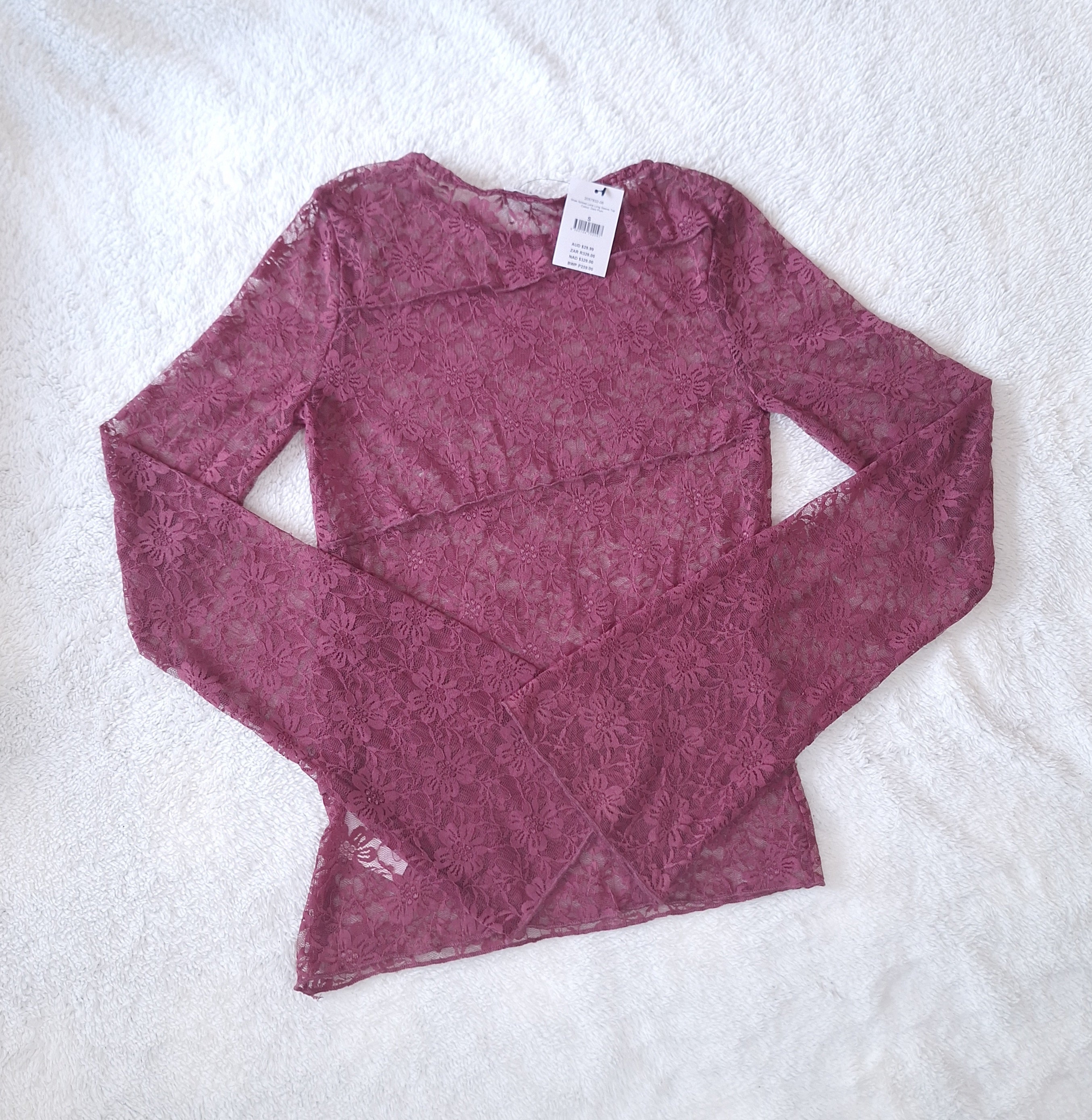 Cotton On Shae Spliced Lace Long Sleeve Top